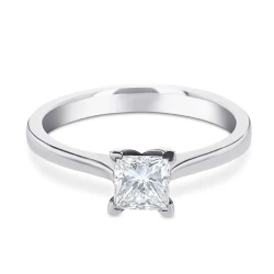 Freya Platinum 0.70ct Princess Cut Diamond Ring Flat