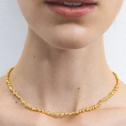 Georg Jensen Moonlight Grapes 18ct Yellow Gold & Diamond Necklace on Model