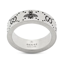 Gucci GG and Bee Engraved Ring Upright
