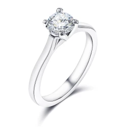 KC Collection Platinum and Brilliant Cut Diamond Solitaire Ring