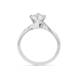 KC Collection Platinum and Diamond Solitaire Ring Upright