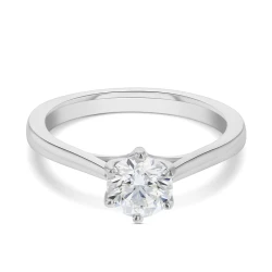 Lois Platinum and Diamond Solitaire Ring Flat