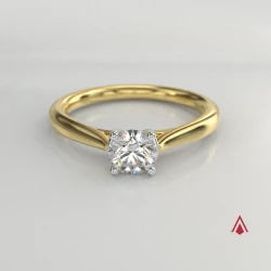 Open Tulip 18ct Yellow Gold 0.45ct Diamond Solitaire Ring 360 degree video