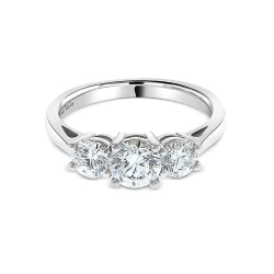 Platinum and Diamond Trilogy Engagement Ring Flat