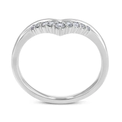 Platinum & Diamond Wishbone Tiara Ring Upright View