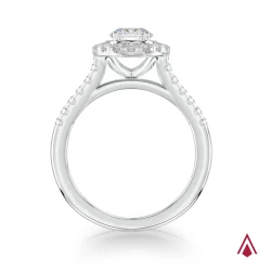 Skye Platinum Diamond Cluster Engagement Ring Upright