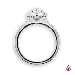 Skye Platinum 0.50ct Pear Cut Diamond Cluster Engagement Ring Upright