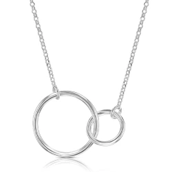 Silver Interlocking Circle Necklace close up