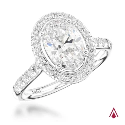 Skye Platinum Oval and Diamond Cluster Engagement Ring