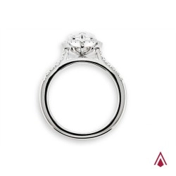 Skye Platinum and Pear Diamond Cluster Engagement Ring Upright