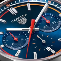 TAG Heuer Carrera Chronograph Blue dial close up