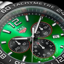 TAG Heuer Formula 1 Chronograph 43mm Green dial close up