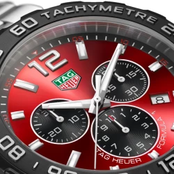 TAG Heuer Formula 1 Chronograph 43mm Red dial close up