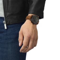 Tissot Chrono XL 45mm Black PVD Watch on male models wrist