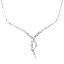 White Gold 1.13ct Diamond Cross-Over Necklace