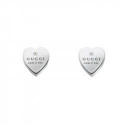Gucci Silver Trademark Heart Stud Earrings