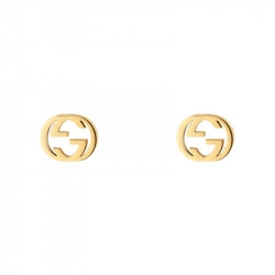 Gucci 18ct Yellow Gold Interlocking Collection Stud Earrings