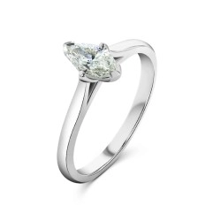 Platinum & Marquise Cut 0.50ct Diamond Solitaire Engagement Ring