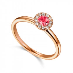 9ct Rose Gold Tourmaline & Diamond Cluster Birthstone Ring