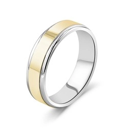 18ct Yellow & White Gold 6mm Wedding Ring