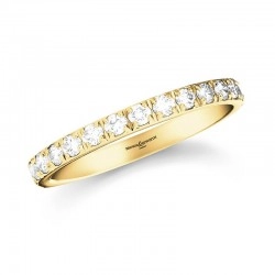 18ct Yellow Gold & 0.25ct Diamond Pave Wedding Ring