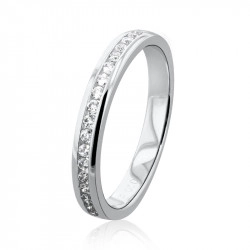 Platinum & 0.20ct Diamond Channel Set 3mm Wedding Ring