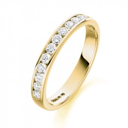 18ct Yellow Gold & 0.50ct Diamond Channel Set Wedding Ring