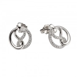 18ct White Gold & Diamond Fancy Circle Earrings