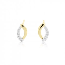 14ct Yellow Gold & Diamond Marquise Stud Earrings