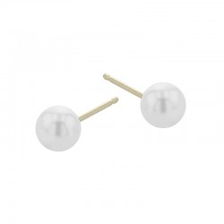 9ct Yellow Gold 4.5mm Cultured Pearl Earrings