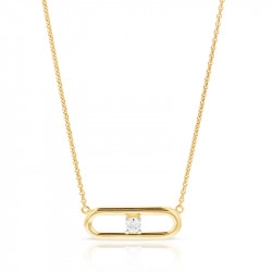 14ct Yellow Gold & Diamond Link Necklace