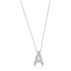 9ct White Gold "A" Initial Pendant