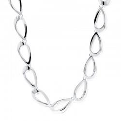 Silver Curved Teardrop Necklace