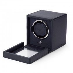 WOLF Cub Single Watch Winder with Cover in Navy
