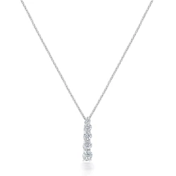 18ct White Gold & Graduated Diamond Necklace