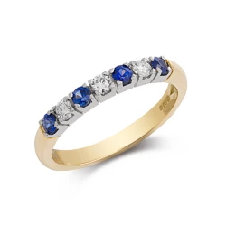 18ct Yellow Gold 0.31ct Sapphire & Diamond Eternity Ring