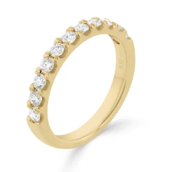 18ct Yellow Gold 0.50ct Brilliant Cut Diamond Claw Set Wedding Ring