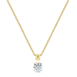 18ct Yellow Gold 0.50ct Diamond Solitaire Necklace