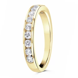 18ct Yellow Gold & 0.50ct Diamond Channel Set Wedding Ring