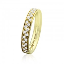 Christian Bauer 3.5mm 18ct Yellow Gold & Staggered Diamond Ring