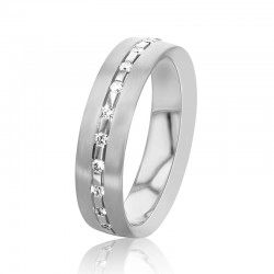 Palladium 0.37ct Diamond Set Wedding Ring