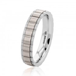 Christian Bauer 5mm Platinum & White Gold Ridge Patterned Wedding Ring