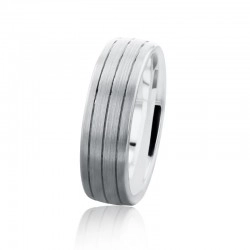 Christian Bauer 6.5mm 18ct White Gold Triple Groove Wedding Ring