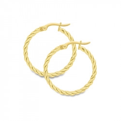 9ct Yellow Gold Large Twisted Hoop Earrings