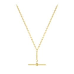 9ct Yellow Gold Belcher Chain & T-Bar Necklace