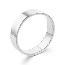 9ct White Gold 6mm Bevel Edge Wedding Ring