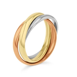 9ct White, Rose & Yellow Gold Russian Wedding Ring 