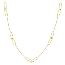 9ct Yellow Gold Chain and Link 45cm Necklace