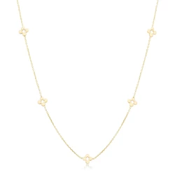 9ct Yellow Gold Flower & Chain Necklace