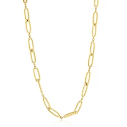 9ct Yellow Gold 18" Interlocking Long Link Necklace